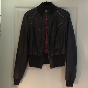 Dark Brown fake leather jacket